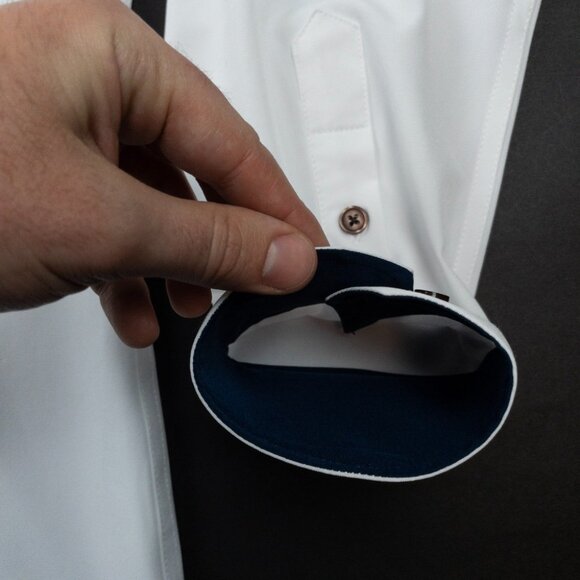 State & Liberty Performance Dress Shirt Men's XL Athletic Solid White Stretch - Picture 6 of 15